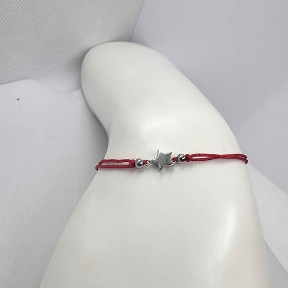 NEW Sterling SIlver 925 Star Design With Red String Bracelet - Picture 1 of 3